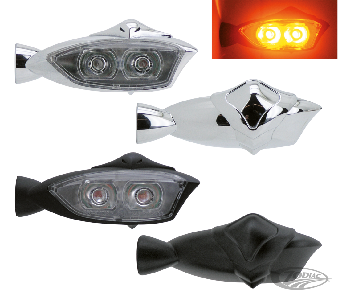 GZP Chrome front Hell-Fire mini LED ligh For Harley-Davidson