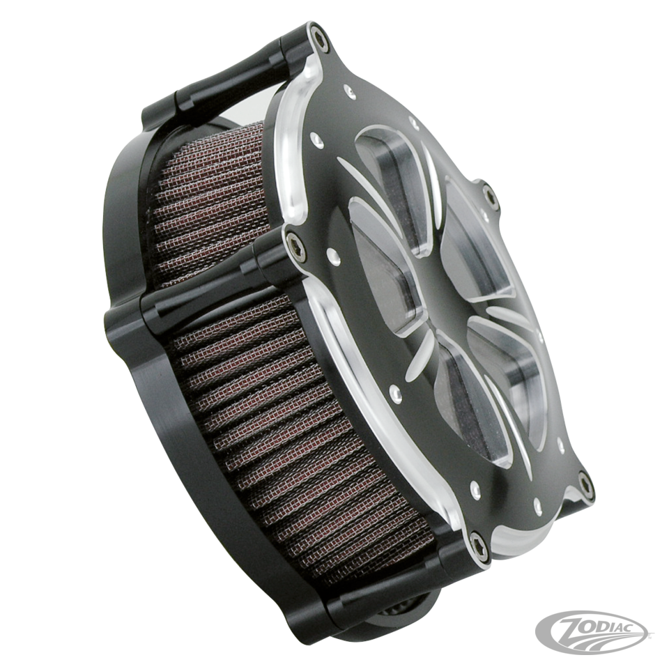 GZP Blk/contr. Panorama Aircleaner w/win For Harley-Davidson