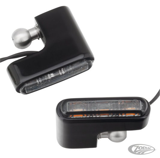 Front turn signals black anodized F*ST For Harley-Davidson