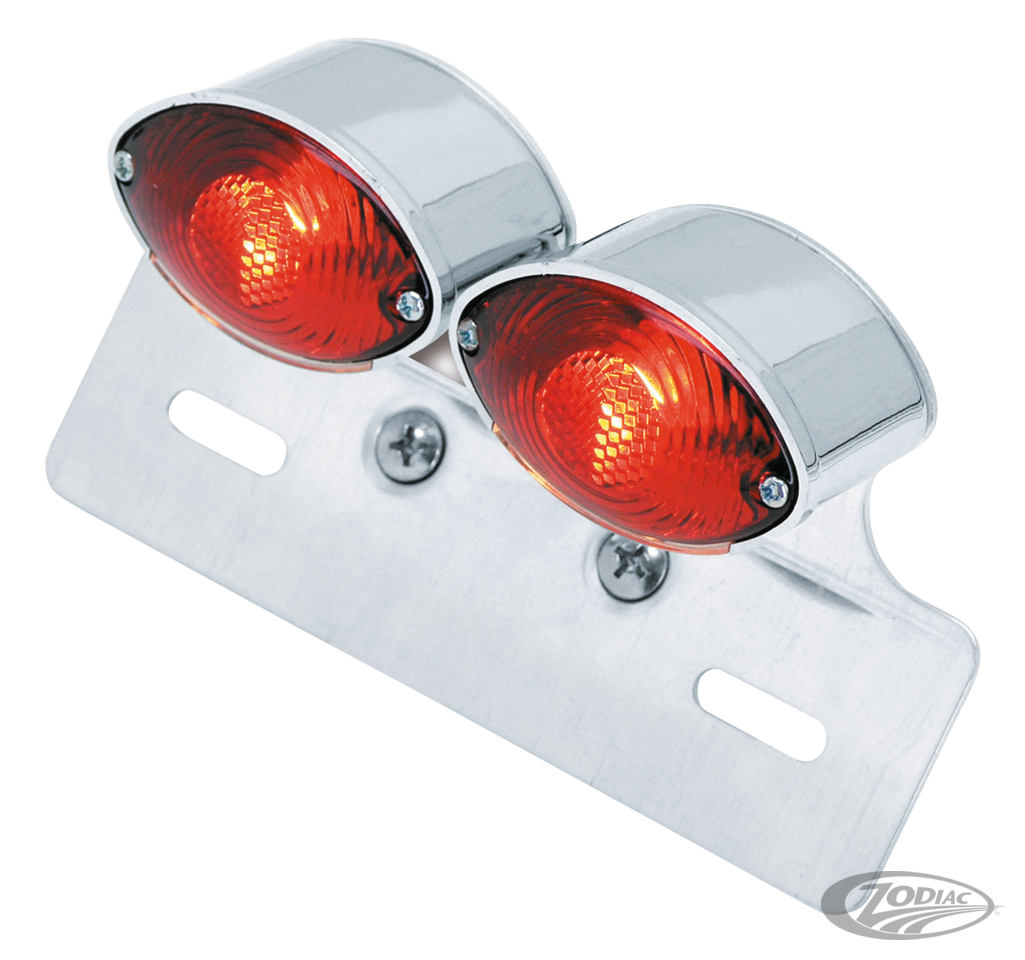 GZP Dual mini cateye taillight w/license For Harley-Davidson