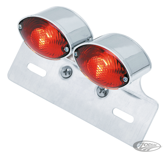 GZP Dual mini cateye taillight w/license For Harley-Davidson