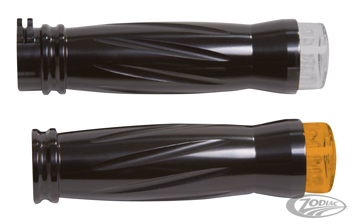 RBS Twister gripset black w/LED turnsign For Harley-Davidson