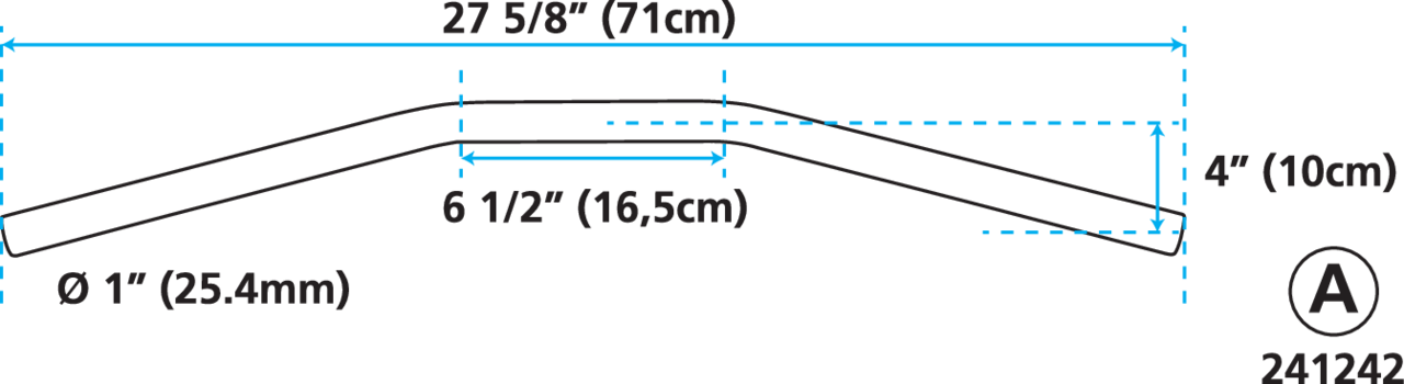 Drag-bar W=71cm D=1" w/dimples For Harley-Davidson