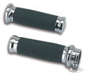 GZP Chrome/rubber CNC Tornado grip se For Harley-Davidson