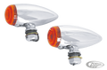 GZP Pair Bullet Markerlights smooth, amb For Harley-Davidson