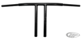1" Fat T-bar Club Style 12" BLK TBW For Harley-Davidson