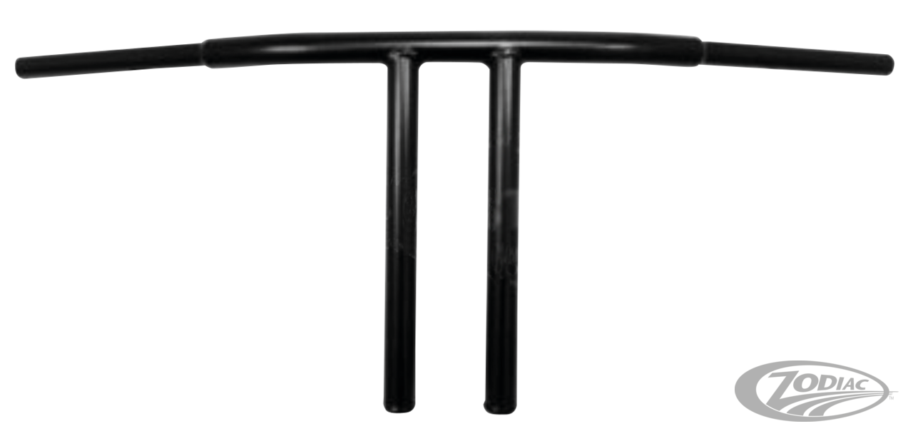 1" Fat T-bar Club Style 12" BLK TBW For Harley-Davidson