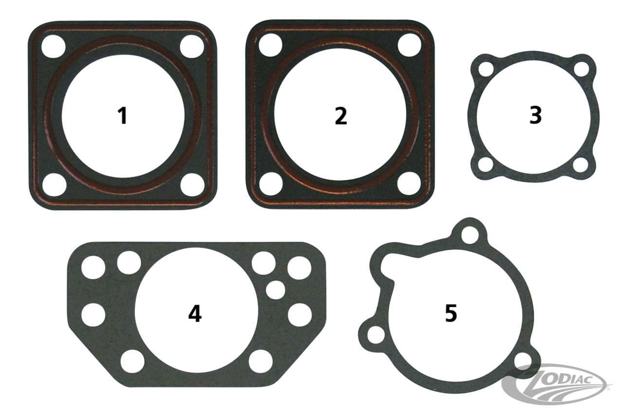 5pck Gasket Manifold SU-Carbs XL,Pan+Sho For Harley-Davidson