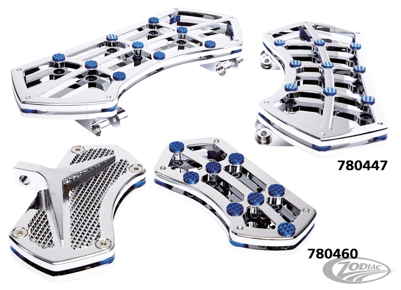 DIAMOND FR FLRBRD CHR W/ GEMS BLUE For Harley-Davidson