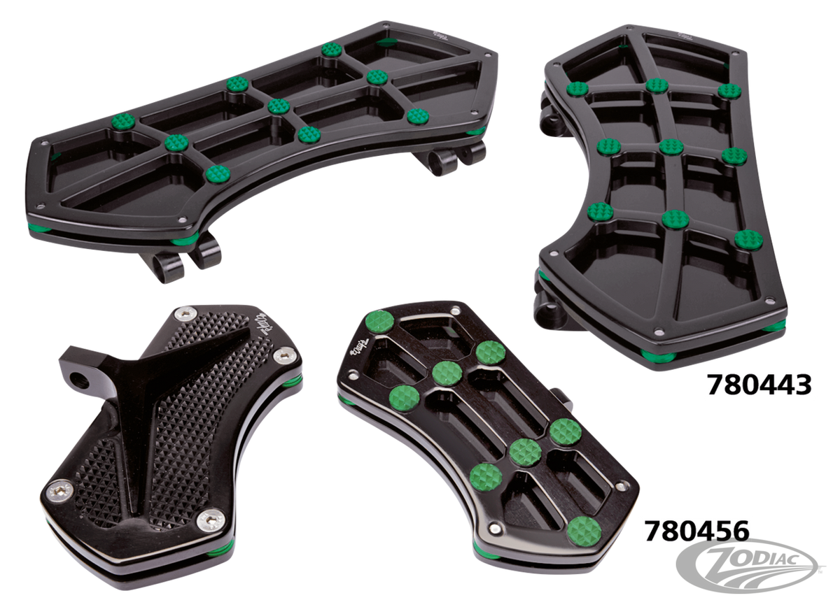 DIAMOND FR FLRBRD BLK W/ GEMS GREEN For Harley-Davidson