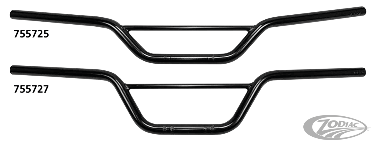 1" Handlebars Scrambler 6" BLK For Harley-Davidson