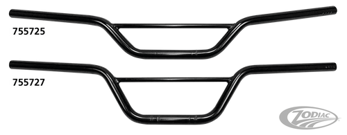 1" Handlebars Scrambler 6" BLK For Harley-Davidson