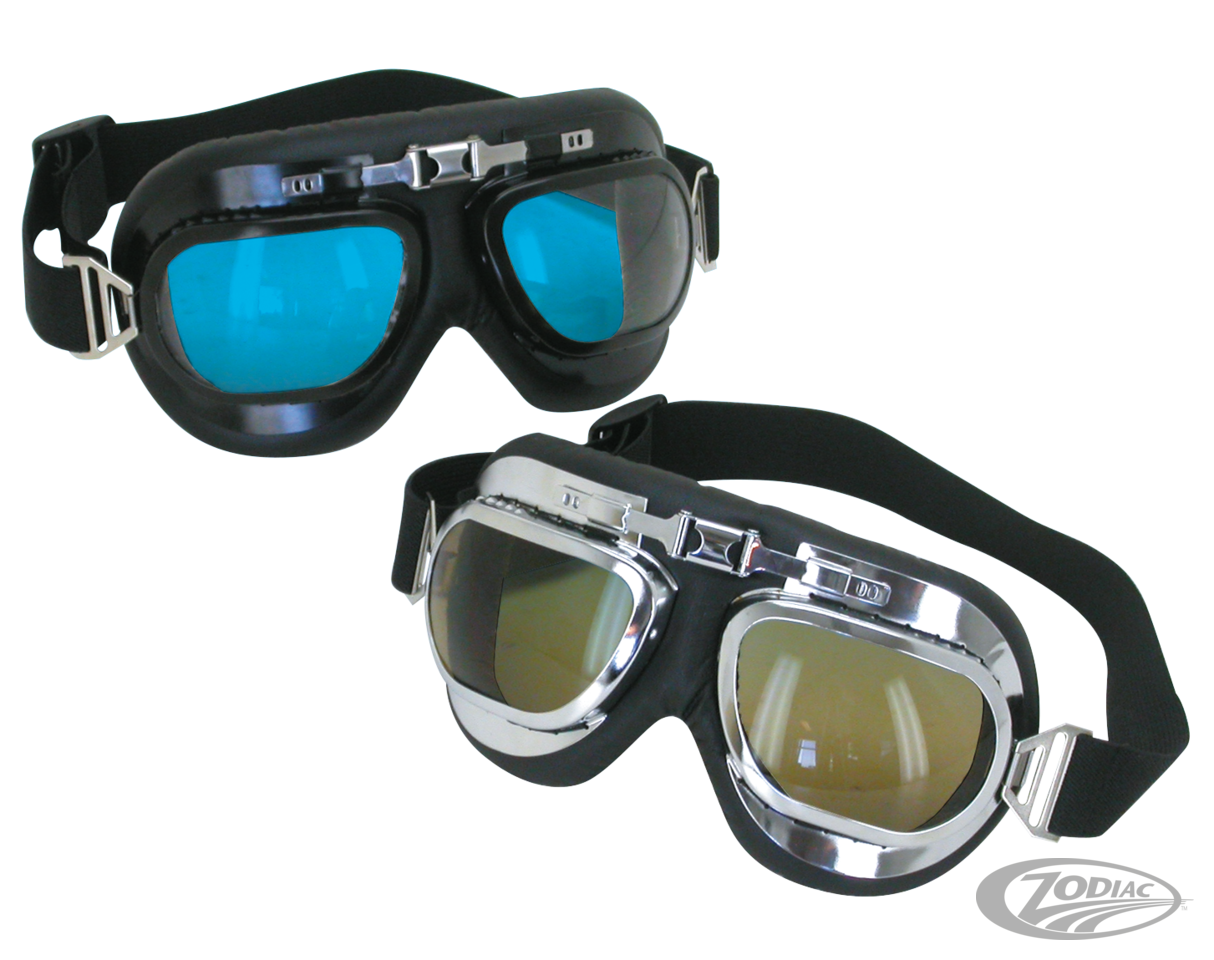 GZP Contoured lens goggles with chrome f For Harley-Davidson