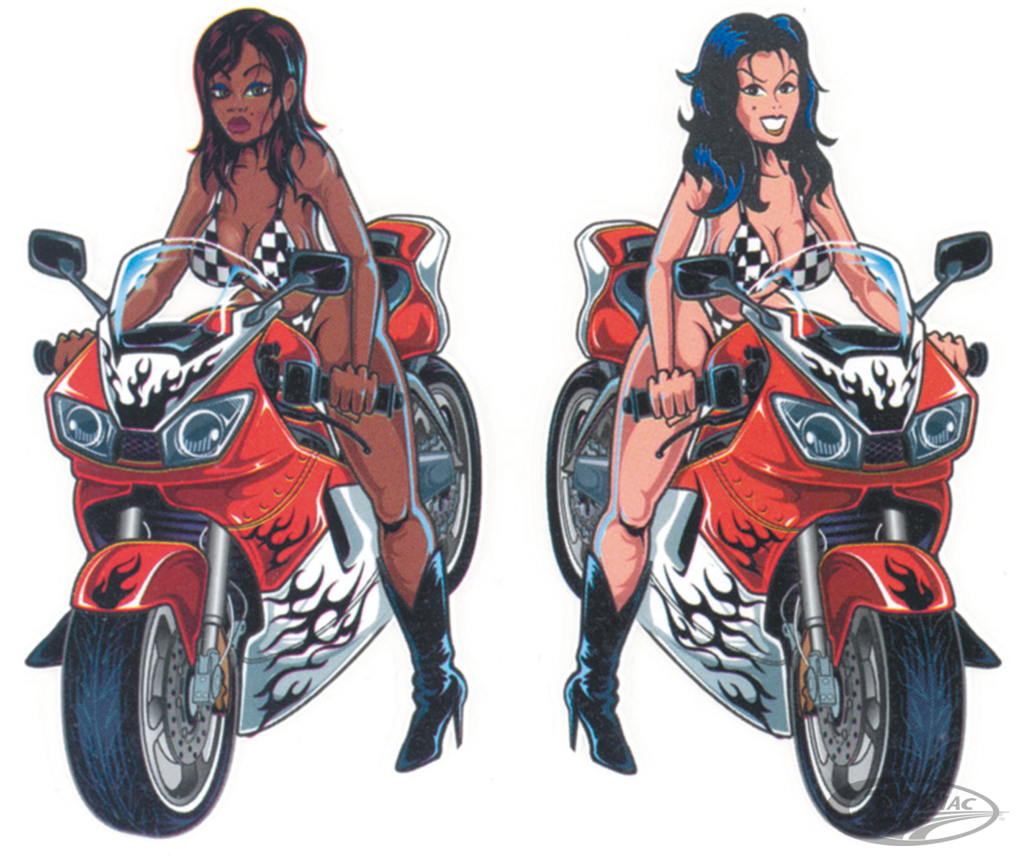 Sport bike girls 2.125"x3.875" decal For Harley-Davidson