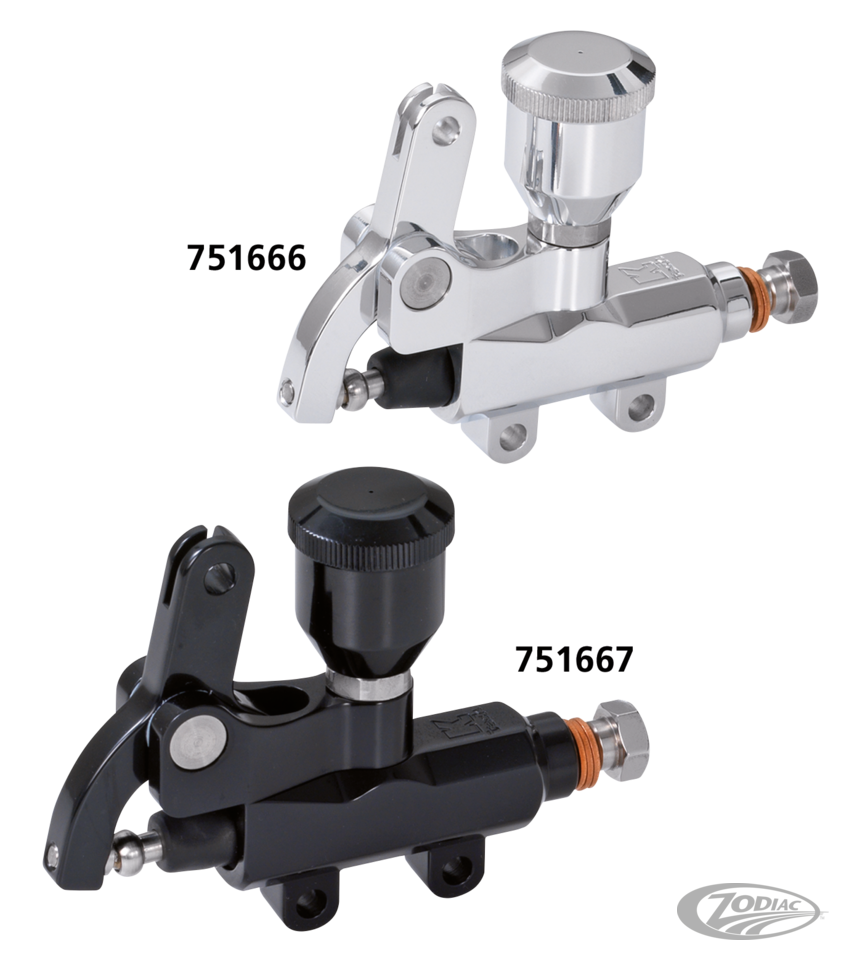K-T wire operated m/c w/reservoir Polish For Harley-Davidson