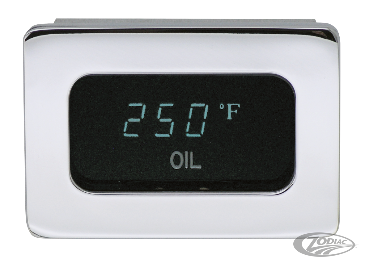 Rect. Oil temperature gauge (0-400F) For Harley-Davidson