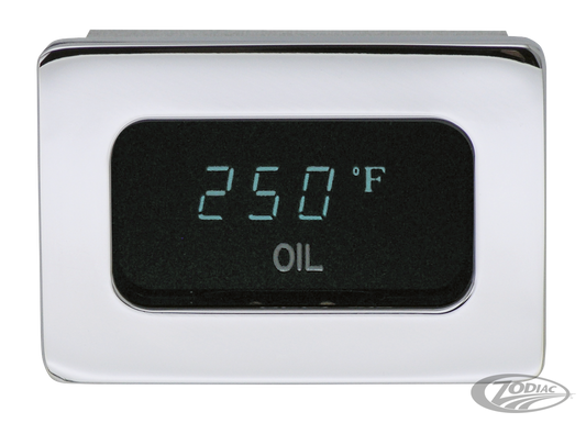 Rect. Oil temperature gauge (0-400F) For Harley-Davidson