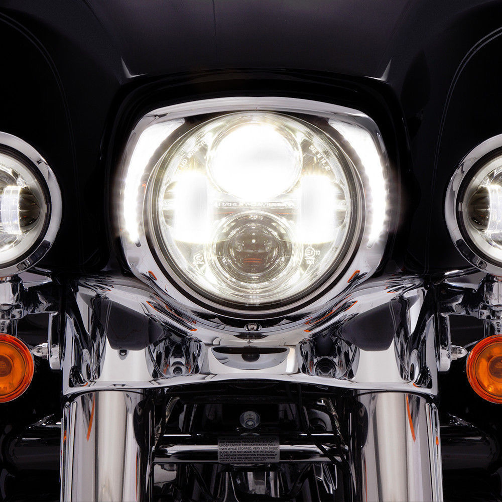 Headlight Visor For Harley-Davidson Touring '14-Up Chrome Headlight Bezel Fang